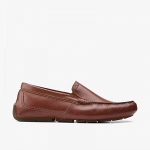 Clarks Markman Plain Dark Tan Leather | CLKS-84357