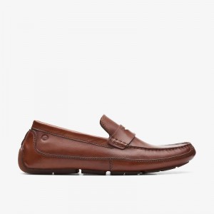 Clarks Markman Way Dark Tan Leather | CLKS-84347