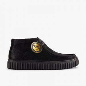 Clarks Martine Rose Torhill Hi Black Interest Leather | CLKS-84619