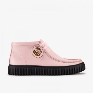 Clarks Martine Rose Torhill Hi Light Pink Leather | CLKS-84617