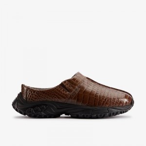 Clarks Martine Rose Womens Clog 1 Brown Crocodile Leather | CLKS-84764