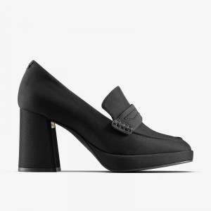 Clarks Martine Rose Womens Loafer 2 Black Textile | CLKS-85275