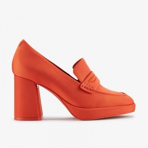 Clarks Martine Rose Womens Loafer 2 Orange Textile | CLKS-85438
