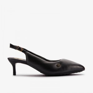 Clarks Martine Rose Womens Sling 1 Black Leather | CLKS-85108
