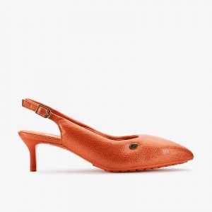 Clarks Martine Rose Womens Sling 1 Orange Interest Leather | CLKS-85267