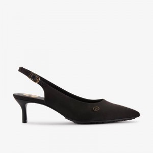 Clarks Martine Rose Womens Sling 2 Black Textile | CLKS-85264