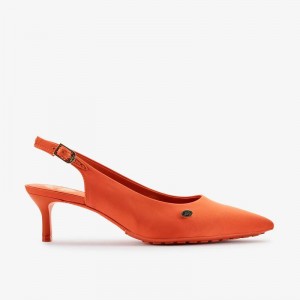 Clarks Martine Rose Womens Sling 2 Orange Textile | CLKS-85265