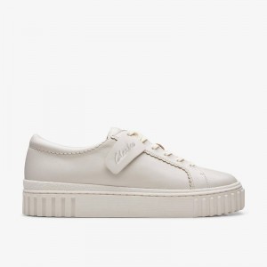 Clarks Mayhill Walk Off White Leather | CLKS-85169