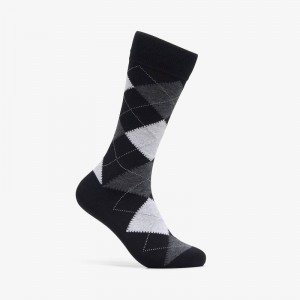 Clarks Mens Argyle Sock Black/White | CLKS-84185