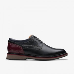 Clarks Monahan Plain Black Leather | CLKS-84321