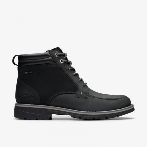 Clarks Morwell Zip Black Leather | CLKS-84531