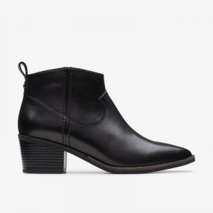 Clarks Morzine Sky Black Leather | CLKS-85560