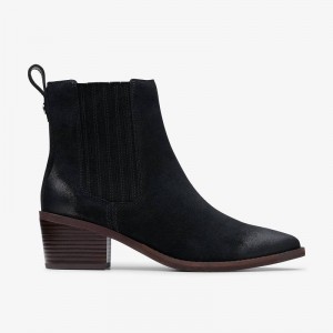 Clarks Morzine Top Black Suede | CLKS-85521