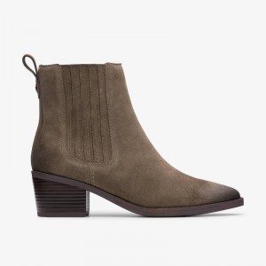 Clarks Morzine Top Mole Grey Suede | CLKS-85520