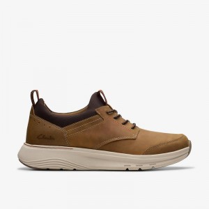 Clarks Motion Trek EZ Dark Tan Leather | CLKS-84227