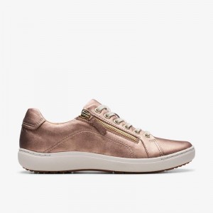 Clarks Nalle Lace Rose Gold Leather | CLKS-85184