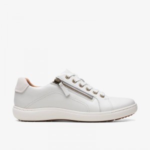 Clarks Nalle Lace White Leather | CLKS-85141