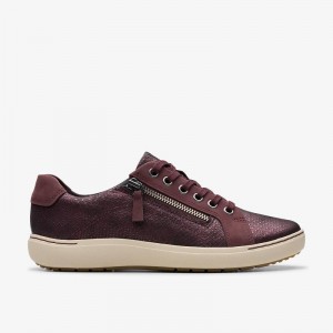 Clarks Nalle Lace Wine Interest Leather | CLKS-85139