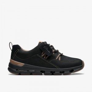 Clarks Nature X Tie Waterproof Black Combination Nubuck | CLKS-85161