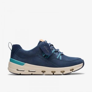 Clarks Nature X Tie Waterproof Navy Combination Nubuck | CLKS-85159