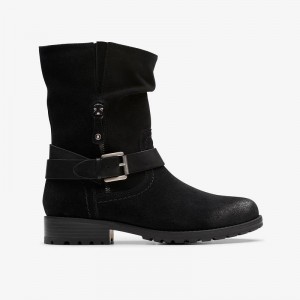 Clarks Nissini Pearl Black Suede | CLKS-85497