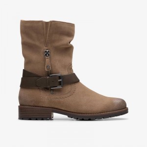Clarks Nissini Pearl Pebble Suede | CLKS-85496