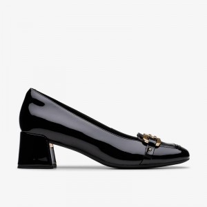 Clarks Nyta 45 Court Black Patent | CLKS-85227