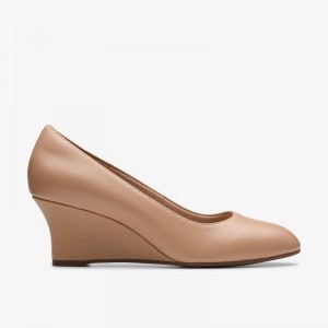 Clarks Olivette Pearl Beige Leather | CLKS-84718