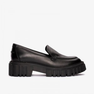 Clarks Page Loafer Black Leather | CLKS-84845