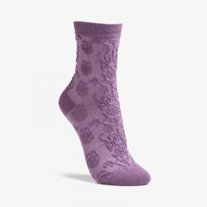 Clarks Raised Floral Sock Purple | CLKS-84657