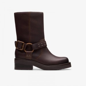 Clarks Rebelle Up Walnut Leather | CLKS-85522