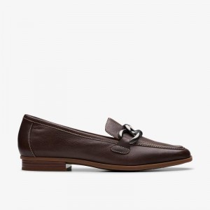 Clarks Sarafyna Iris Dark Brown Leather | CLKS-85387