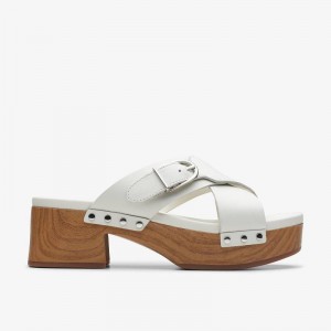Clarks Sivanne Walk Off White Leather | CLKS-85232