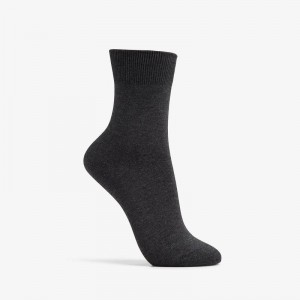 Clarks Solid Dress Crew Sock Charcoal | CLKS-84633