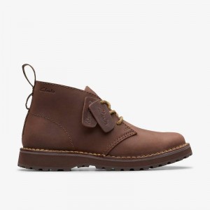 Clarks Solsbury Desert Boot Dark Brown Leather | CLKS-84563