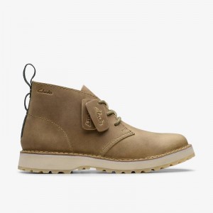 Clarks Solsbury Desert Boot Dark Sand Leather | CLKS-84583