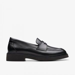 Clarks Splend Edge Black Leather | CLKS-85374