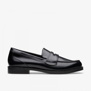 Clarks Straven Edge Black Leather | CLKS-85378