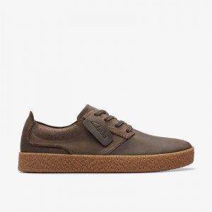 Clarks Streethill Lace Dark Olive Leather | CLKS-84237