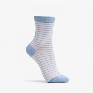 Clarks Stripe Crew Bamboo Sock Bright Blue | CLKS-84667