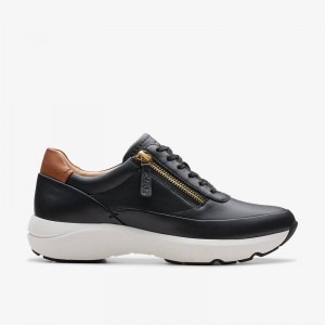 Clarks Tivoli Zip Black Leather | CLKS-85155