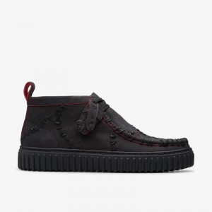 Clarks Torhill Hallow Black Leather | CLKS-84599