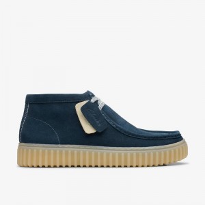 Clarks Torhill Hi Blue Suede | CLKS-84586