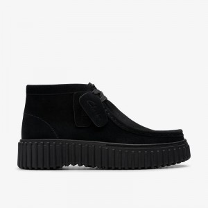 Clarks Torhill Moss Black Suede | CLKS-85486