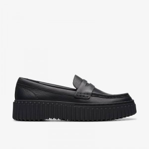 Clarks Torhill Penny Black Leather | CLKS-85381