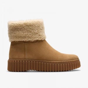 Clarks Torhill Turn Light Tan Warmlined | CLKS-85493
