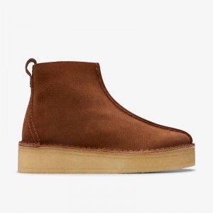 Clarks Trek Wedge Boot Mocha Bisque Suede | CLKS-84715