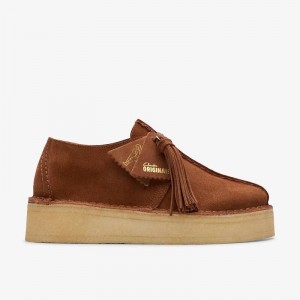Clarks Trek Wedge Mocha Bisque Suede | CLKS-84678