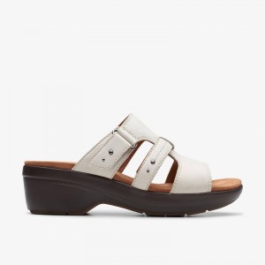 Clarks Tuleah Jane Off White Leather | CLKS-84902