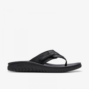 Clarks WESLEY SUN Black Leather | CLKS-84213